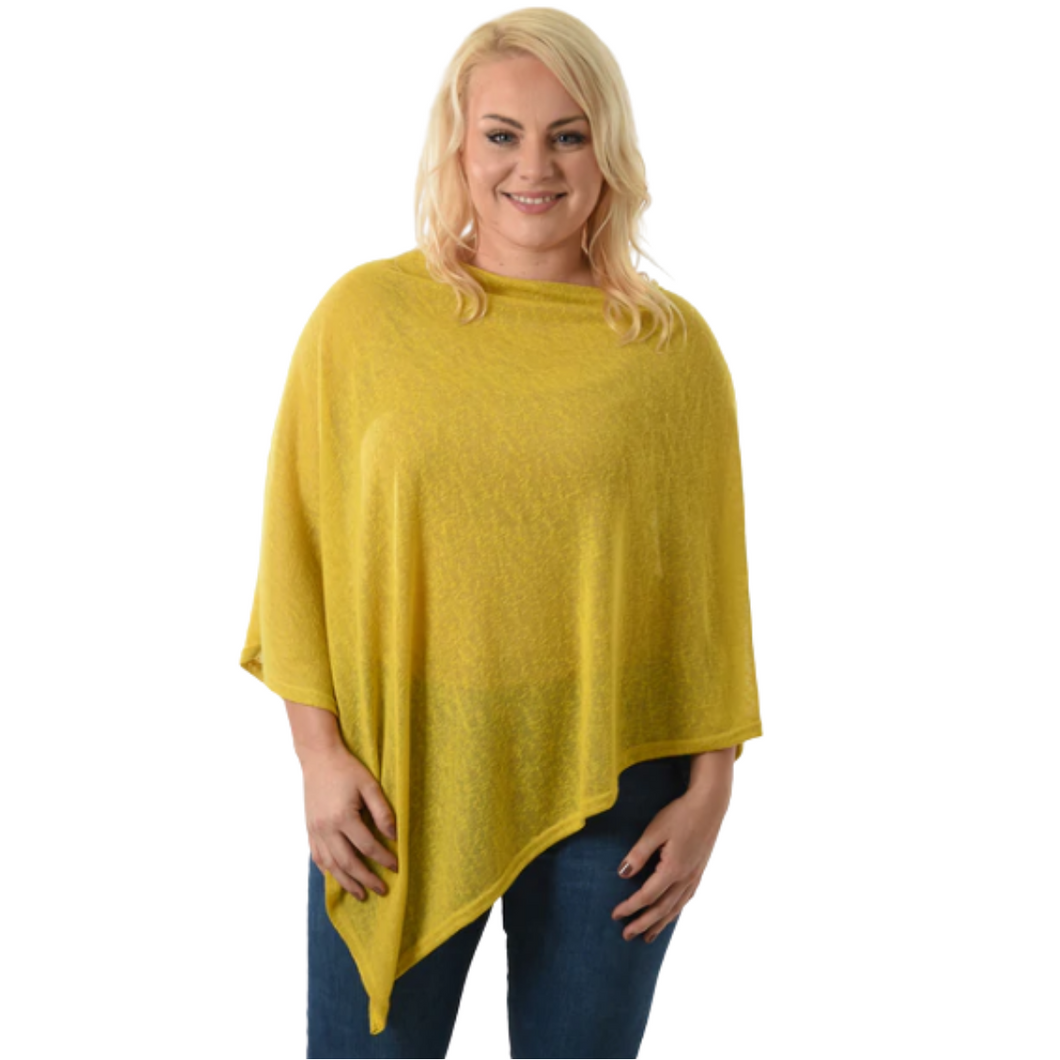 Mustard ladies lightweight poncho