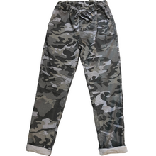 Load image into Gallery viewer, Light grey Military design magic trousers
