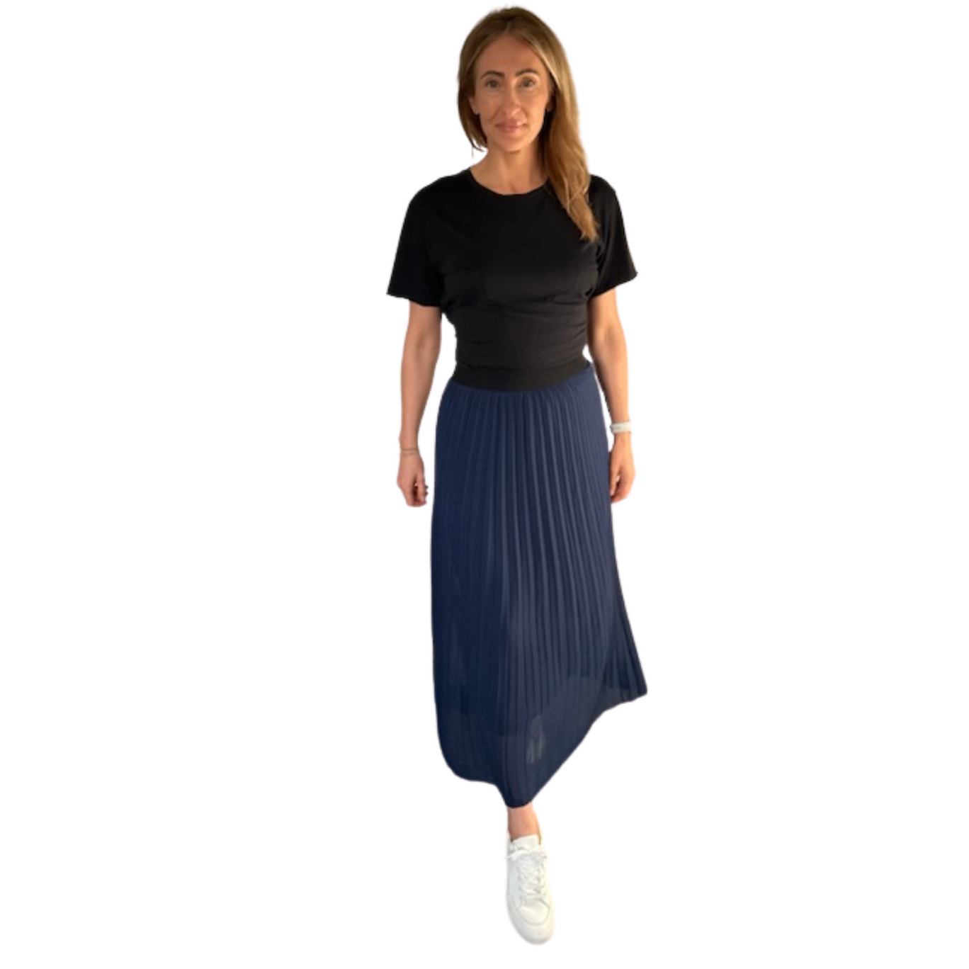 Navy blue Ladies Pleated Lined Skirt Pamper Yourself Now Ltd